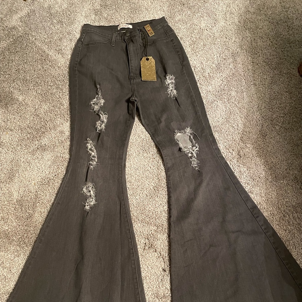 Grey High Rise Jeans - Picture 1 of 2